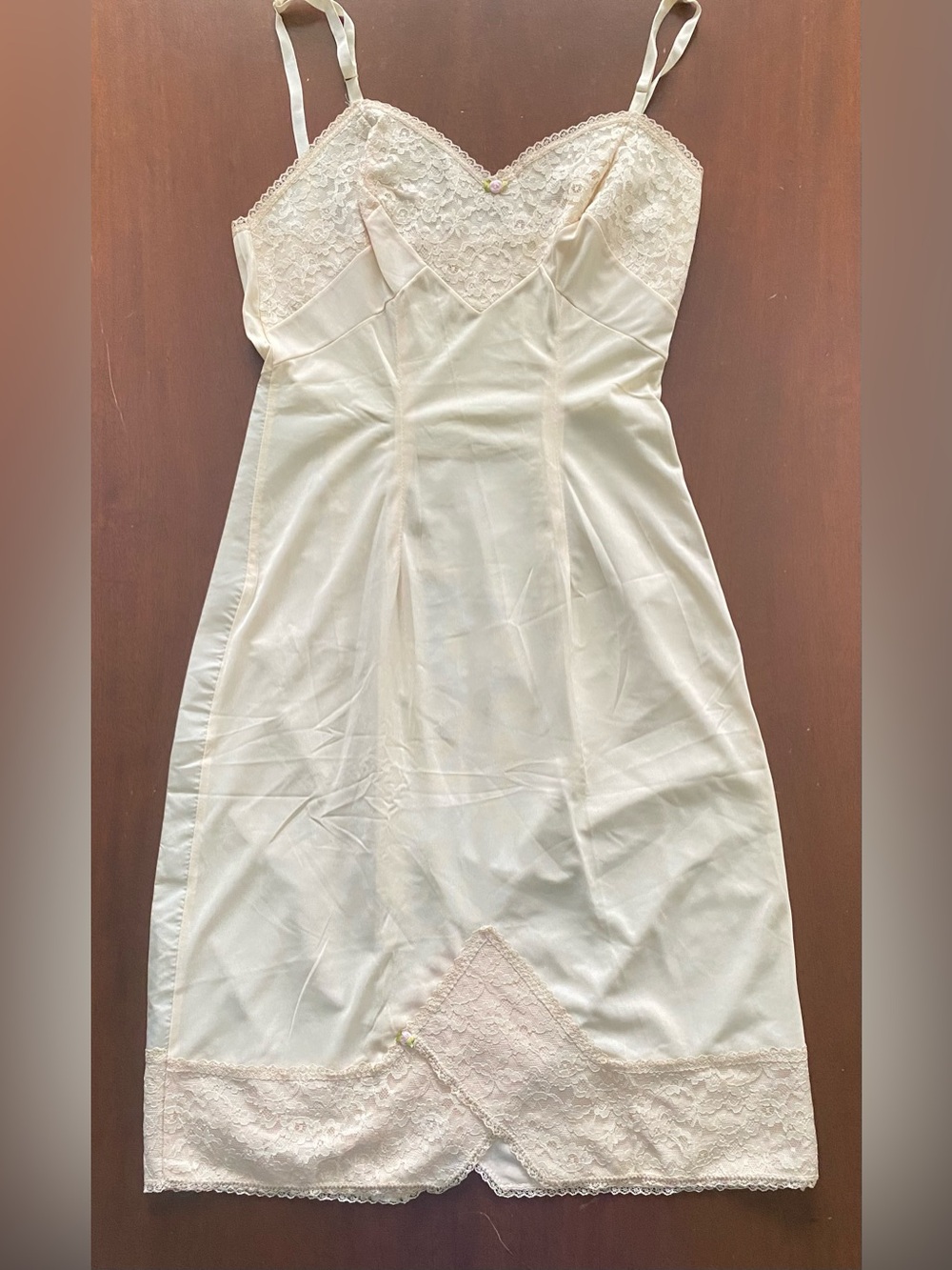 Vintage Skirt Saver 32 Small Beverly Vogue California Nylon Slip Lace Zip
